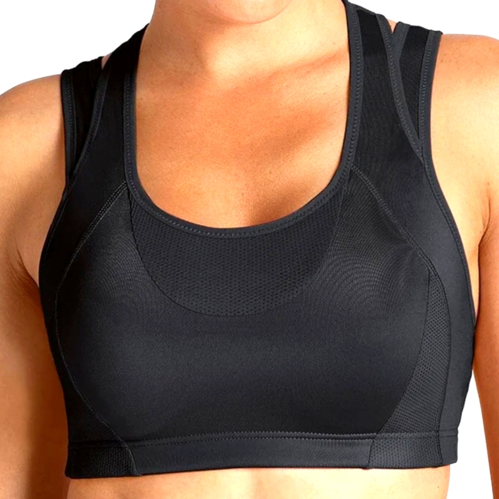 NWT SYROKAN Women's Sports bra and Swimsuit size Large Black